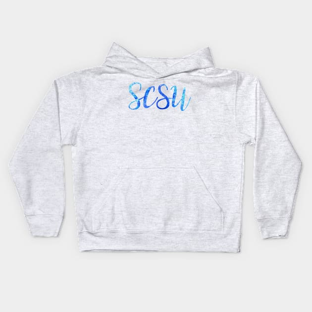 Cursive Southern Connecticut State University Kids Hoodie by aterkaderk